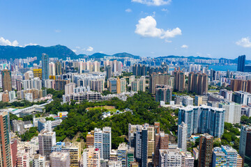 Top view of Hong Kong city