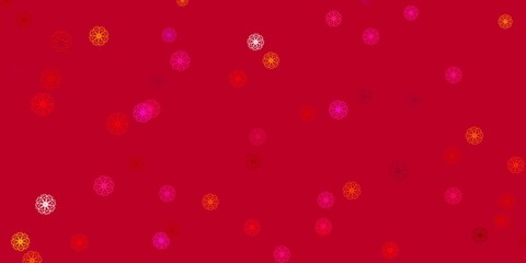 Light Pink, Yellow vector doodle template with flowers.