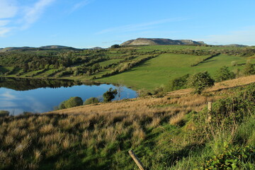 Obraz premium Lough Colgagh and suroounding countryside, County Sligo, Ireland during springtime