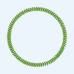 Circular frame of boswellia sacra leaves. Flat vector illustration.