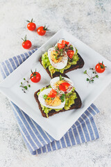 Toast with avocado and egg