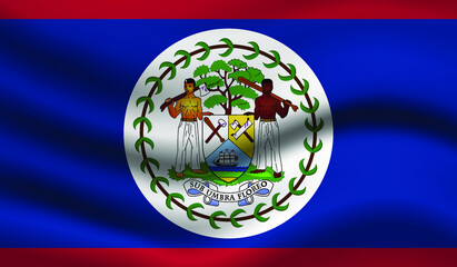 Belize Vector Flag. Vector illustration.