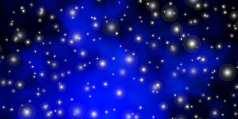 Naklejka na ściany i meble Dark BLUE vector background with small and big stars. Colorful illustration in abstract style with gradient stars. Pattern for websites, landing pages.