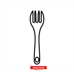 slotted spoon and a wooden spatula for frying icon.Flat design style vector illustration for graphic and web design.