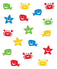 cute marine fish wallpaper vector