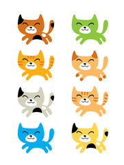 Fototapeta premium cute kitten cat vector collection
