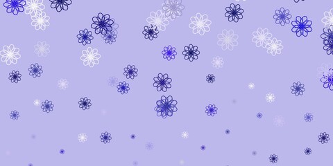 Light Purple vector doodle background with flowers.