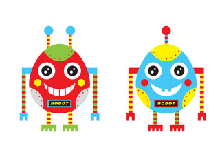 cute egg robot character vector