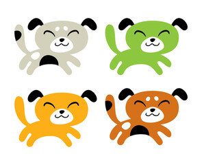 cute happy puppy dog vector collection