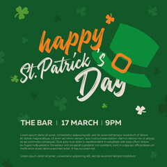 St. Patrick's Day poster in national colors. Invitation, March 17. Vector illustration