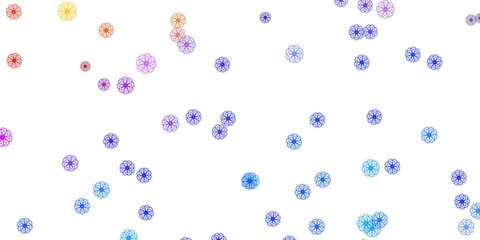 Fototapeta na wymiar Light Purple, Pink vector doodle background with flowers.