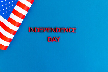 American flag for Independence Day on blue 