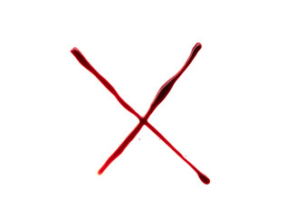 Dripping blood fonts the letter X