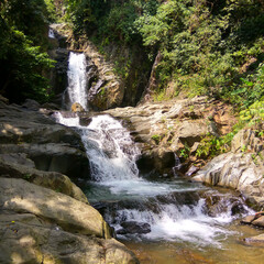 Fototapeta premium Tiered waterfall in the forest