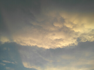 Stormy clouds in the sky background, nature photography, extreme weather conditions