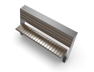 3d image of park Curved bench 00001.jpg