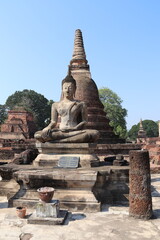Fototapeta na wymiar Bouddha du Wat Mahathat, parc historique de Sukhothaï, Thaïlande