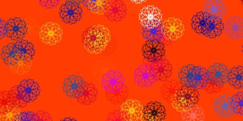 Light Red, Yellow vector natural backdrop with flowers.