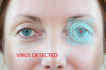 technology of the future a virtual screen detects the presence of a virus in the body from a...