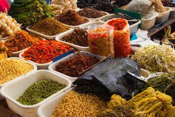 colorful spices in the market in china