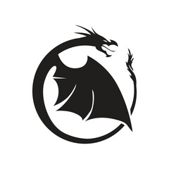 dragon on a black background