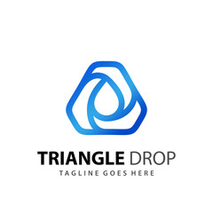 Abstract Triangle Drop Icon Logo Design Vector Illustration Template