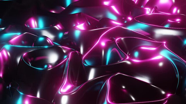 Un arri&egrave;re plan abstrait en 3D de couleur bleu et rose en mouvement  