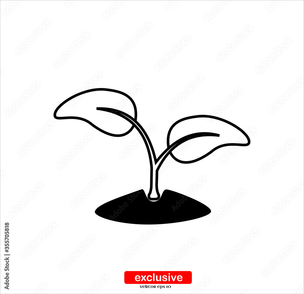 Poster botany icon.flat design style vector illustration for graphic and web design.