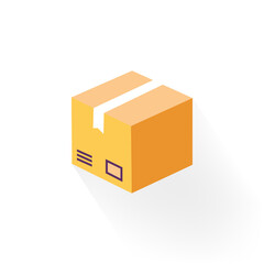 Delivery box, tracking order icon. Parcel, package on isolated background. Eps 10 vector.