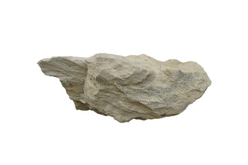 Shale rock isolated on white background, Shale is a sedimentary rock composed of very fine clay particles. There is noise and grain caused by the texture of the stone.