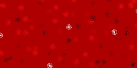 Light Red vector doodle pattern with flowers.