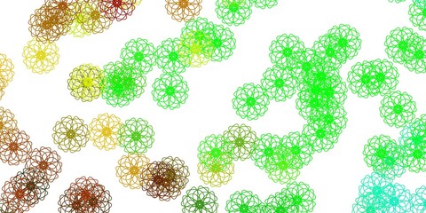 Light Multicolor vector doodle template with flowers.