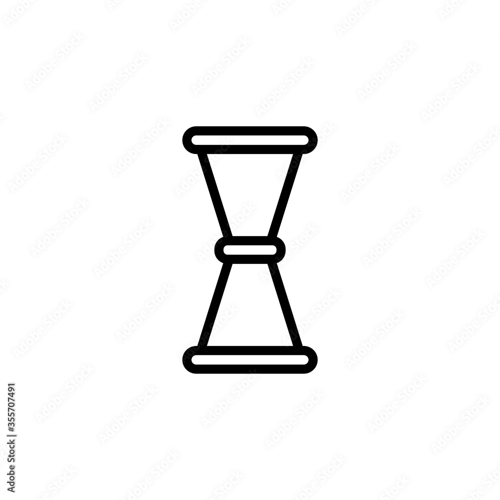 Poster jigger vector icon in linear, outline icon isolated on white background