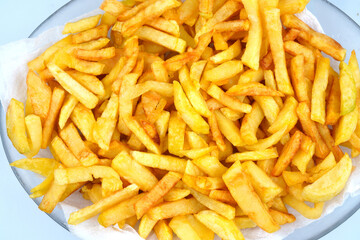 Homemade Delicious Potatoes fries in the plate
