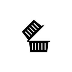 Food box vector icon in black solid flat design icon isolated on white background