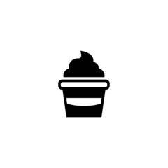 Yogurt vector icon in black solid flat design icon isolated on white background