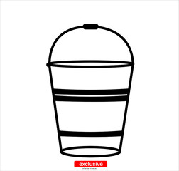 bucket icon.Flat design style vector illustration for graphic and web design.