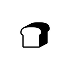 Loaf of bread vector icon in black solid flat design icon isolated on white background