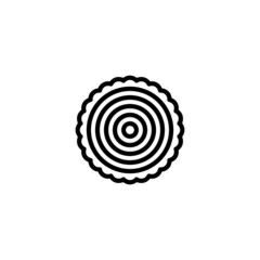 Fototapeta premium Moon cake vector icon in linear, outline icon isolated on white background