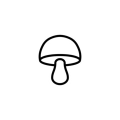 Mushrooms vector icon in linear, outline icon isolated on white background
