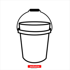 bucket icon.Flat design style vector illustration for graphic and web design.