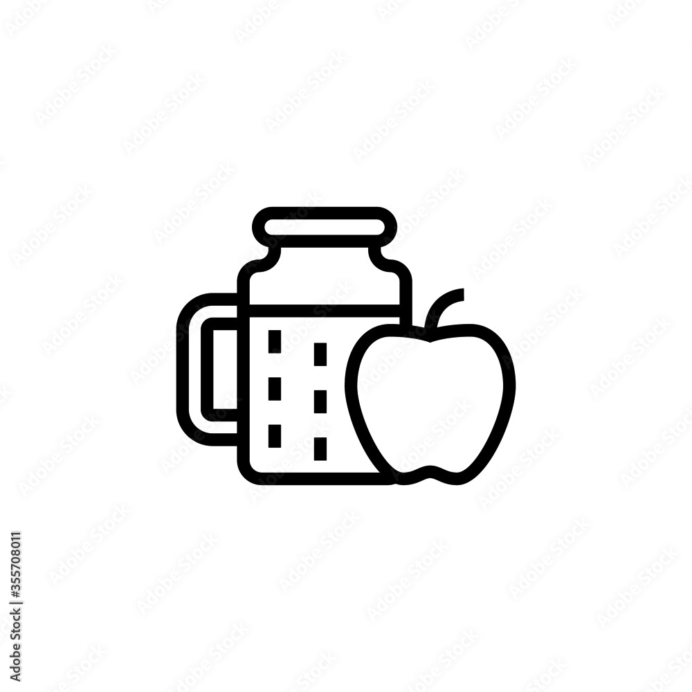 Poster cider vector icon in linear, outline icon isolated on white background