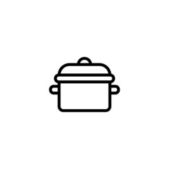 Stew vector icon in linear, outline icon isolated on white background