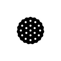 Biscuit vector icon in black solid flat design icon isolated on white background