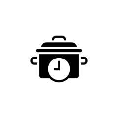 cooking time vector icon in black solid flat design icon isolated on white background