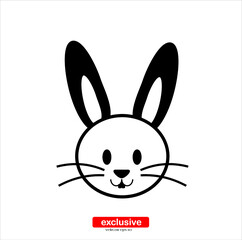 Flat design style vector illustration for graphic and web design.bunny icon.