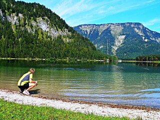 Austrian Alps-view of the lake Offensee