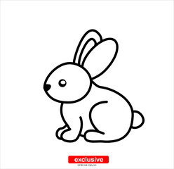 Flat design style vector illustration for graphic and web design.bunny icon.