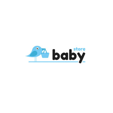 Kids store logo design on a white background. Logo for posters, banners, signs, mobile applications, sites. Vector illustration. baby store logo.