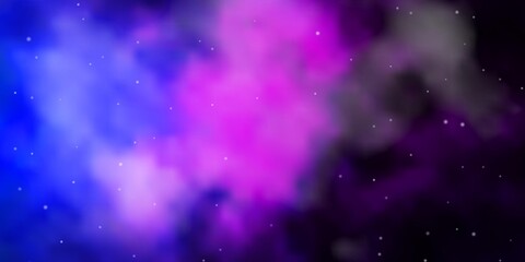 Dark Pink, Blue vector background with colorful stars. Decorative illustration with stars on abstract template. Best design for your ad, poster, banner.